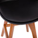 Black LeatherSoft/Walnut Frame |#| 2 Pack Commercial Wood Frame Plastic Barstools - LeatherSoft Seat-Black/Walnut