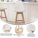 White LeatherSoft/Natural Frame |#| 2 Pack Commercial Wood Frame Plastic Barstools with LeatherSoft Seat-White/Oak