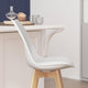 White LeatherSoft/Natural Frame |#| 2 Pack Commercial Wood Frame Plastic Barstools with LeatherSoft Seat-White/Oak