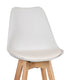 White LeatherSoft/Natural Frame |#| 2 Pack Commercial Wood Frame Plastic Barstools with LeatherSoft Seat-White/Oak