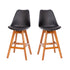 Dana Set of 2 Commercial Grade Modern Counter Stools with Cushioned Seat and Wooden Frame