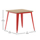 Brown/Red |#| 31.5inch SQ Commercial Poly Resin Restaurant Table with Steel Frame-Brown/Red