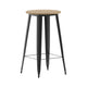 Brown/Black |#| 23.75inch RD Commercial Poly Bar Top Restaurant Table with Steel Frame-Brown/Black