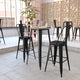 Brown/Black |#| 23.75inch RD Commercial Poly Bar Top Restaurant Table with Steel Frame-Brown/Black