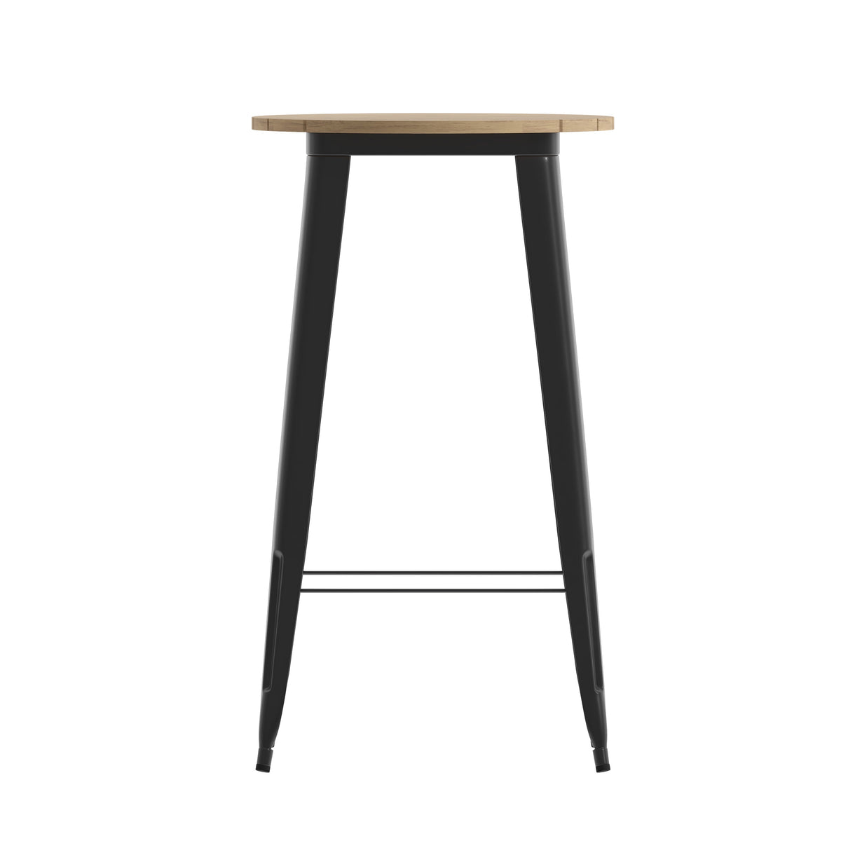 Brown/Black |#| 23.75inch RD Commercial Poly Bar Top Restaurant Table with Steel Frame-Brown/Black
