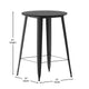 Black |#| 30inch RD Commercial Poly Bar Top Restaurant Table with Steel Frame-Black/Black