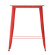 Brown/Red |#| 31.5inch SQ Commercial Poly Bar Top Restaurant Table with Steel Frame-Brown/Red