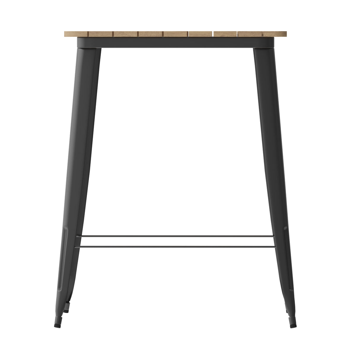 Brown/Black |#| 31.5inch SQ Commercial Poly Bar Top Restaurant Table with Steel Frame-Brown/Black