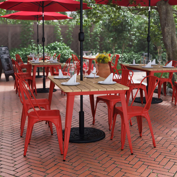 best patio picnic table with umbrella hole 30x60 Patio Dining Table JJ-T146120- – Church Chairs 4 Less