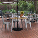 Brown/Silver |#| 36inch SQ Commercial Poly Resin Restaurant Table with Umbrella Hole - Brown/Silver