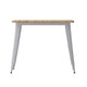 Brown/Silver |#| 36inch SQ Commercial Poly Resin Restaurant Table with Umbrella Hole - Brown/Silver