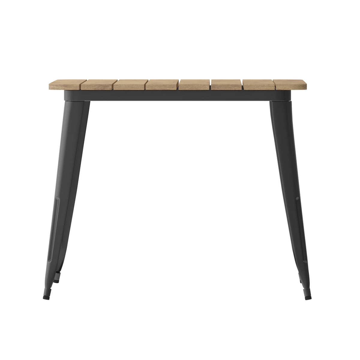 36 inch patio table umbrella Flash Furniture Declan Commercial Indoor & Outdoor Dining Table with Umbrella Hole 36 in. Square All Weather Black Poly Resin Top & Black Steel Base