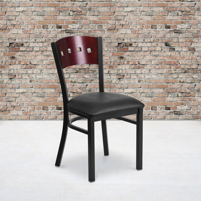 Decorative 4 Square Back Metal Restaurant Chair - View 2