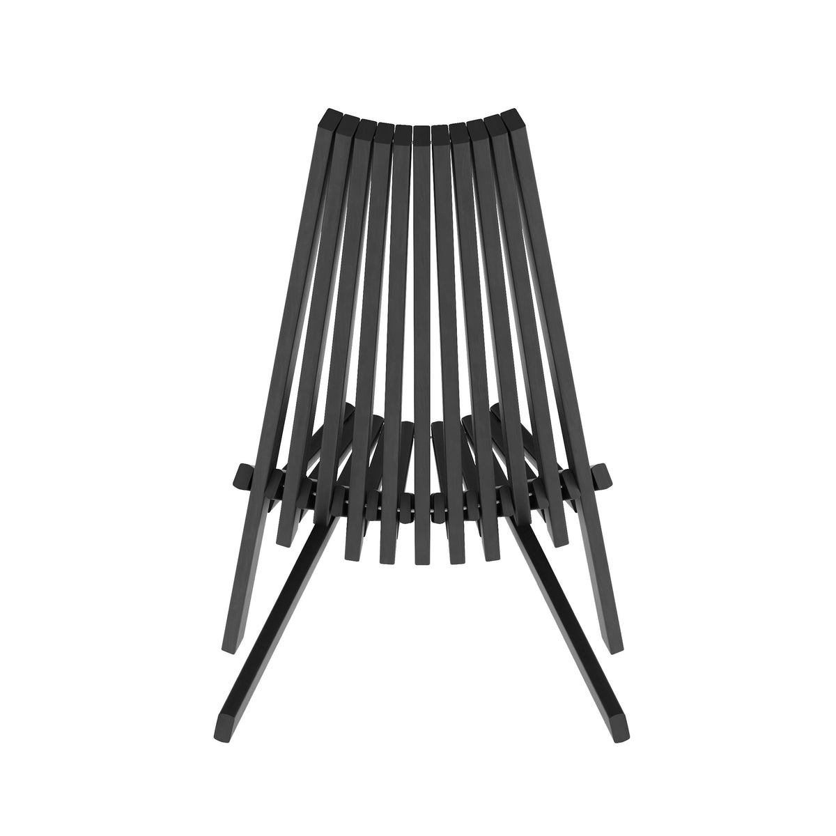 Black |#| Commercial Indoor/Outdoor Low Profile Acacia Wood Patio Folding Chair in Black