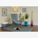 Gray LeatherSoft |#| Gray LeatherSoft Side Reception Chair with Bowed Seat - Guest Seating