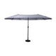 Gray |#| Gray Commercial 15 FT Triple Head Patio Umbrella with Crank and Tilt Functions