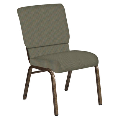 Embroidered 18.5''W Church Chair in Mainframe Fabric - Gold Vein Frame