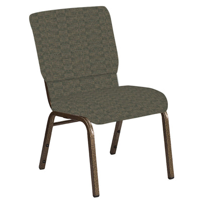 Embroidered 18.5''W Church Chair in Tahiti Fabric - Gold Vein Frame - View 1