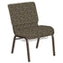 Embroidered 21''W Church Chair in Circuit Fabric with Book Rack - Gold Vein Frame