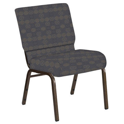 Embroidered 21''W Church Chair in Galaxy Fabric - Gold Vein Frame - View 1
