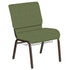 Embroidered 21''W Church Chair in Martini Fabric with Book Rack - Gold Vein Frame