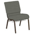 Embroidered 21''W Church Chair in Ribbons Fabric with Book Rack - Gold Vein Frame