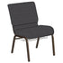Embroidered 21''W Church Chair in Ribbons Fabric with Book Rack - Gold Vein Frame