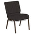 Embroidered 21''W Church Chair in Scatter Fabric with Book Rack - Gold Vein Frame
