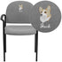 Embroidered Comfort Stackable Steel Side Reception Chair with Arms