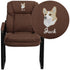 Embroidered Executive Side Reception Chair with Lumbar Support and Sled Base