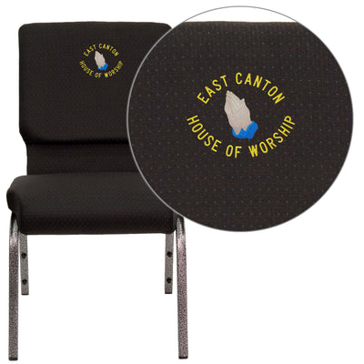 Embroidered HERCULES Series 18.5''W Stackable Church Chair - View 1
