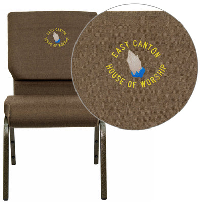 Embroidered HERCULES Series 18.5''W Stacking Church Chair - View 1