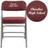 Embroidered HERCULES Series 18"W Premium Curved Triple Braced & Hinged Fabric Upholstered Metal Folding Chair