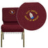 Embroidered HERCULES Series 21''W Church Chair with Cup Book Rack