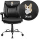 Black LeatherSoft |#| EMB Big & Tall 400 lb. Rated Mid-Back Black LeatherSoft Ergonomic Office Chair