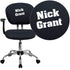 Embroidered Mid-Back Mesh Padded Swivel Task Office Chair with Chrome Base and Arms