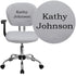 Embroidered Mid-Back Mesh Padded Swivel Task Office Chair with Chrome Base and Arms