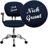 Embroidered Mid-Back Mesh Padded Swivel Task Office Chair with Chrome Base and Arms