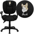 Embroidered Mid-Back Multifunction Swivel Ergonomic Task Office Chair with Pillow Top Cushioning and Adjustable Arms