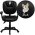 Embroidered Mid-Back Multifunction Swivel Ergonomic Task Office Chair with Pillow Top Cushioning and Adjustable Arms