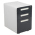 Ergonomic 3-Drawer Mobile Locking Filing Cabinet with Anti-Tilt Mechanism and Hanging Drawer for Legal & Letter Files