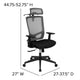Gray |#| Ergonomic Gray/Black Mesh Office Chair-Synchro, Pivot Headrest, Adjustable Arms