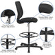 Mid-Back Mesh Drafting Chair with Black Fabric Seat and Adjustable Foot Ring