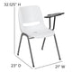 White |#| White Ergonomic Shell Chair with Left Handed Flip-Up Tablet - Tablet Arm Desk