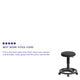 Black Backless Ergonomic Padded Stool with Foot Ring - Medical Stools