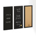 Everette Cork Board, Chalk Board, Letter Board Set with Included Push Pins, Magnets, Liquid Chalk, Letters, Woodgrain Frame