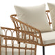 Cream Cushions/Natural Frame |#| All-Weather 4 Piece Rope Rattan Patio Seating Set with Cushions - Natural/Cream