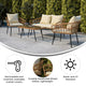 Cream Cushions/Natural Frame |#| All-Weather 4 Piece Rope Rattan Patio Seating Set with Cushions - Natural/Cream