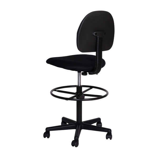 Black |#| Black Fabric Drafting Chair (Cylinders: 22.5inch-27inchH or 26inch-30.5inchH)