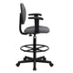 Gray |#| Gray Fabric Swivel Drafting Chair with Adjustable Height and Arms - Home Office